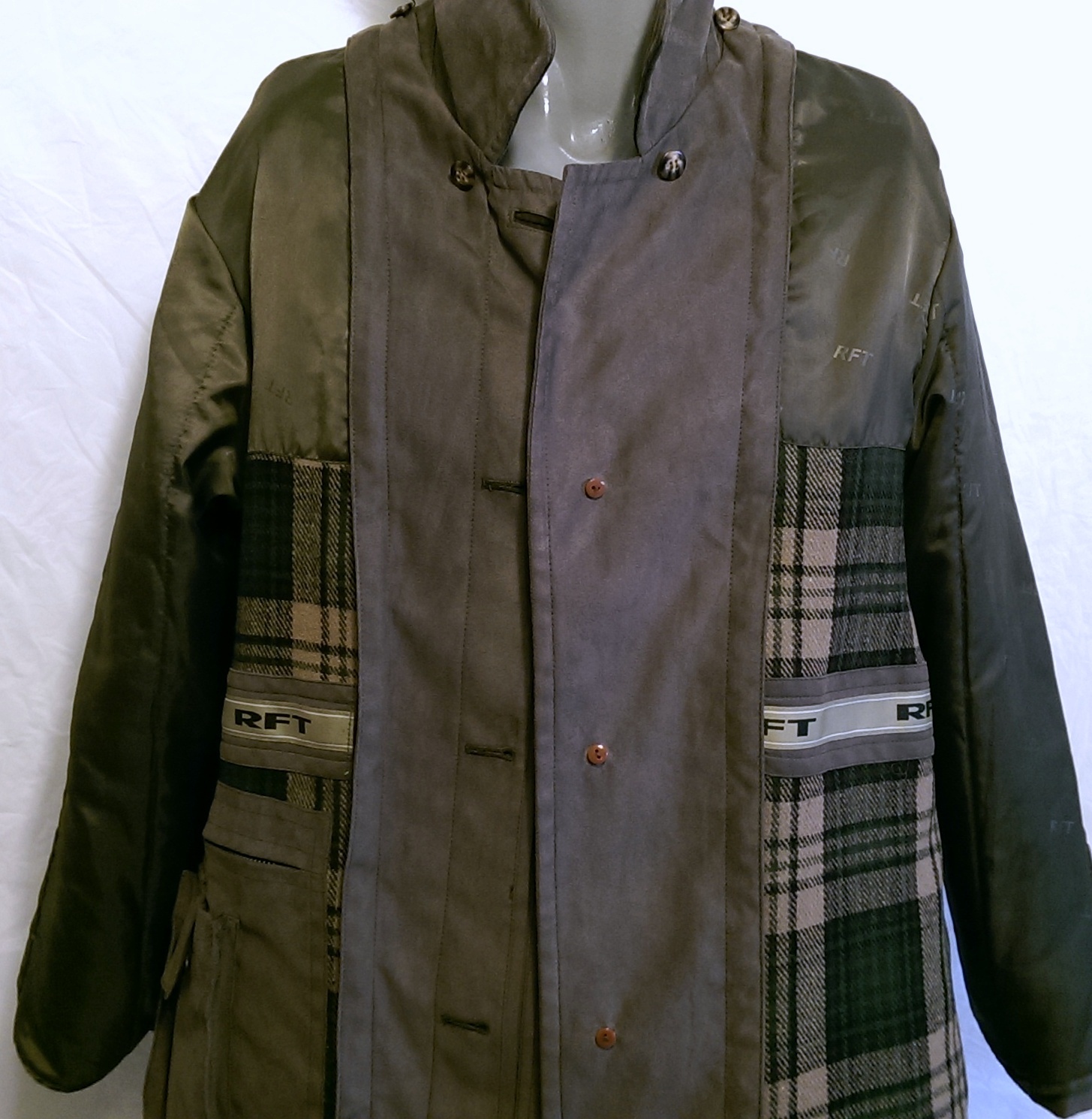 RFT Brown Microsuede Button Down Jacket w/Lining … - image 7