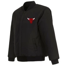 NBA Chicago Bulls  JH Design Wool Reversible Jacket with 2 Front Patches Logo