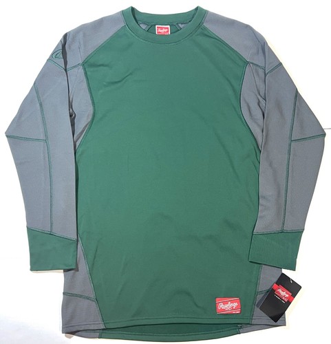Rawlings Dugout Fleece Pullover Felpa Termica Baseball Maglietta M Grigio Top