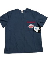 Minnesota Twins Embroidered Blue Red Scrub Top Size Small