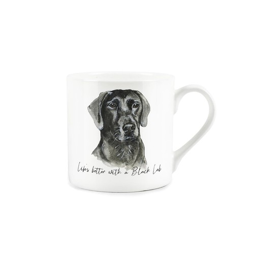 Schwarzer Labradorbecher - Knochenchina Tee-/Kaffeetasse Geschenk für Hundeliebhaber - Bild 1 von 3