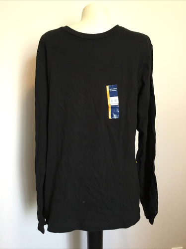 GEORGE BLACK LONG SLEEVE CREW NECK TEE 