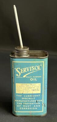 SERVISOL VINTAGE MEHRZWECK ÖL DOSE SCHMIERMITTEL DOSE GARAGE WERBUNG DISPLAY