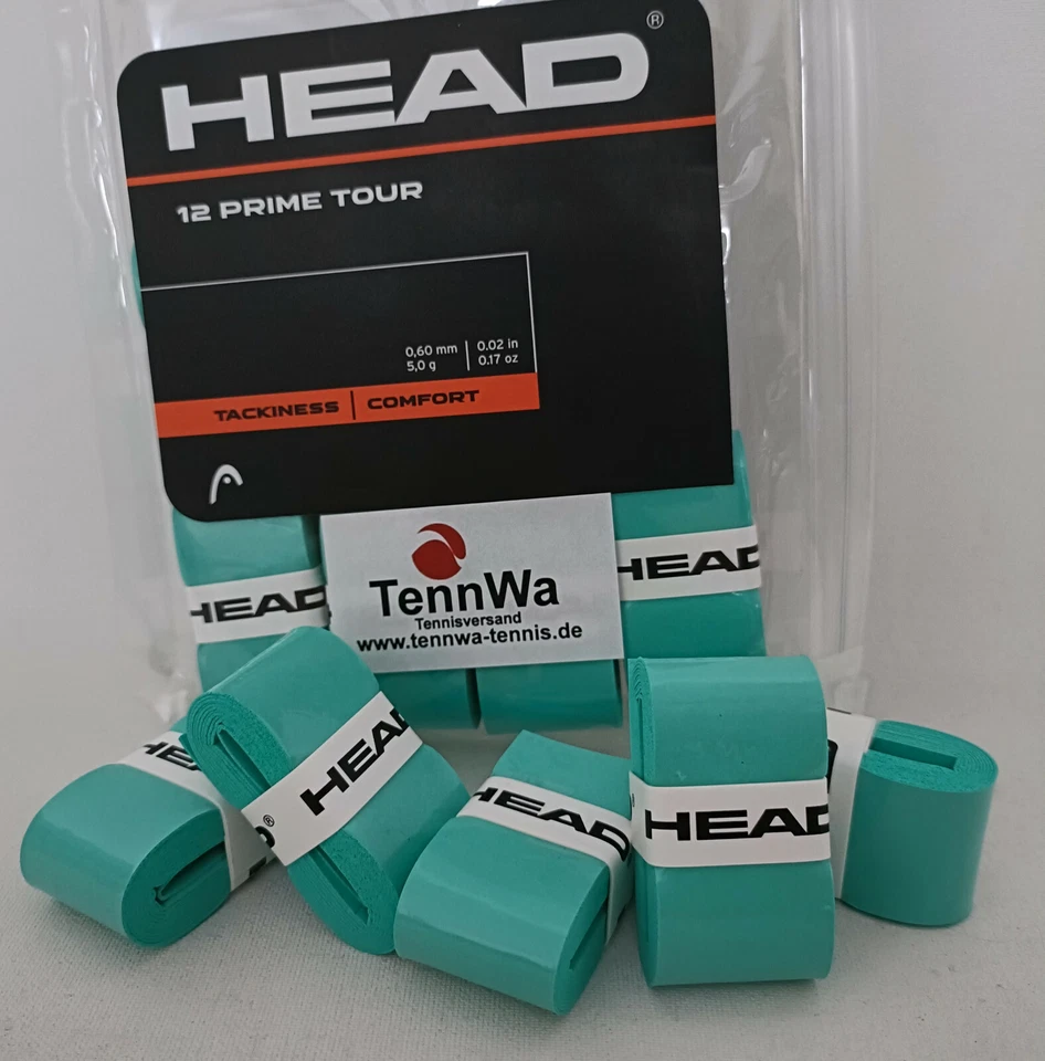 5er Pack Head Prime Tour Overgrip mint, TOP-Griffband für Komfort + Griffigkeit
