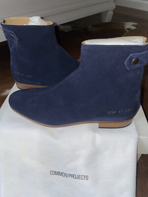 Common Projects X Robert Geller Chelsea Boot w/Zipper Navy  display picture 2
