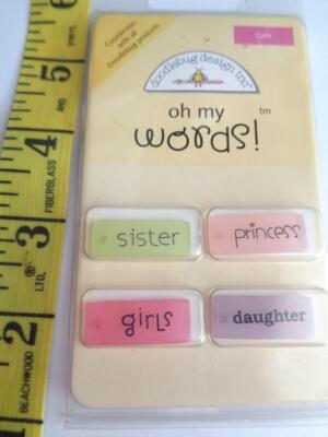 Doodlebug Designs Oh My Words! GIRLS Embellishments Scrapbook Crafts