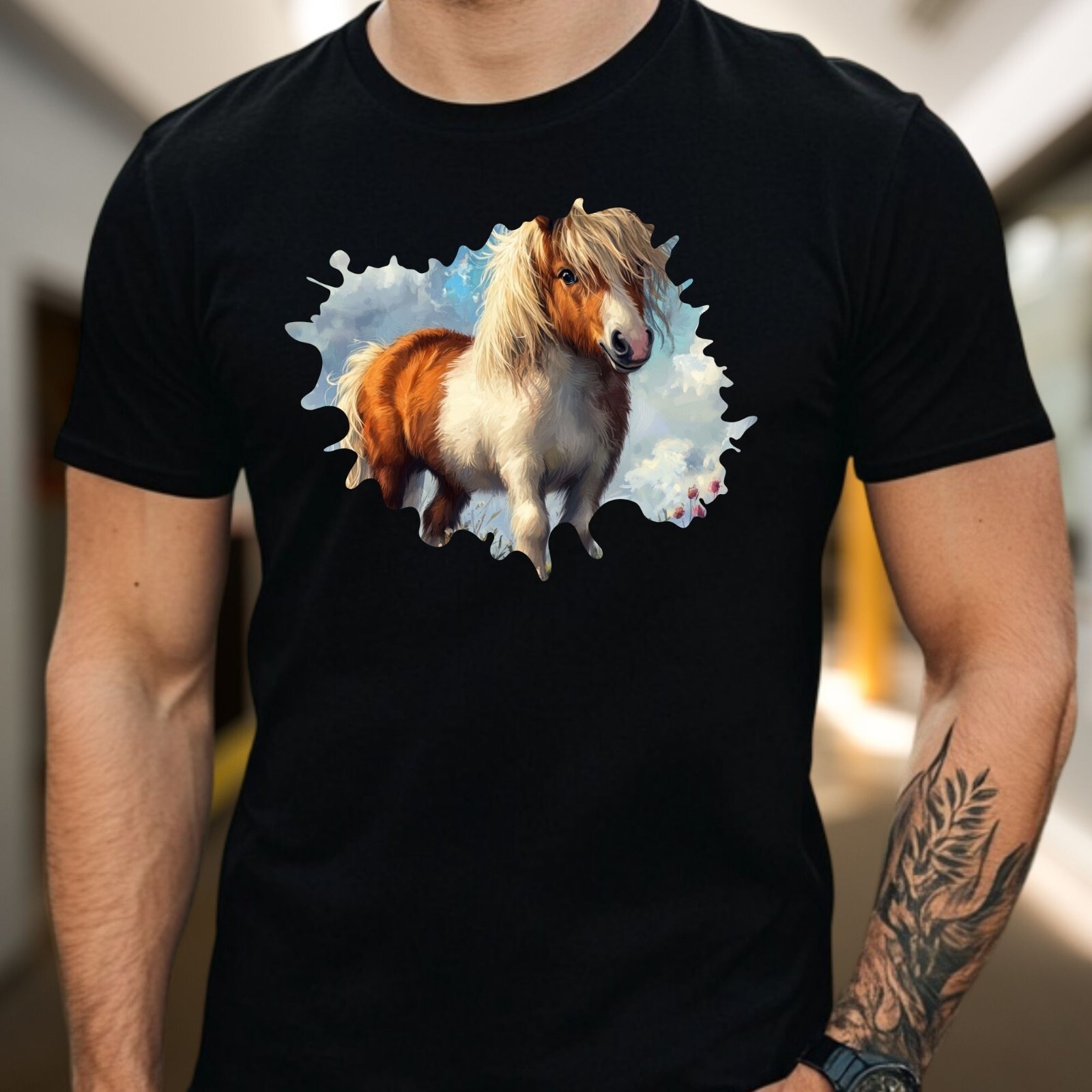 T shirt uomo Shetlandpony fantasia cotone taglia dalla S alla 5XL