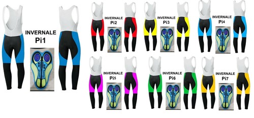 PANTALONE SALOPETTE INVERNALE FELPATO MTB FONDELLO IN GEL CICLISMO CORSA  BIKE | eBay