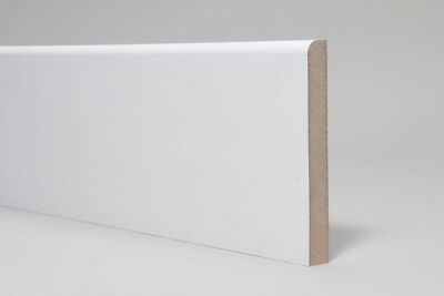 Sockelleistenbrett weiß grundiert MDF Bullnose 119 x 14 x 2700 mm