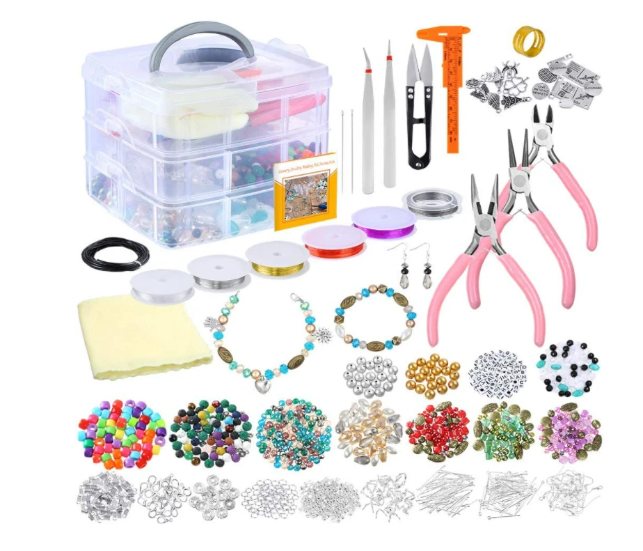 Kit bisuteria para hacer pulseras collares de aretes accesorios