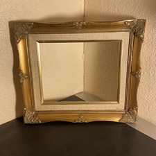 Beautiful  8x10 Ornate Victorian Gold Gilt Picture FRAME Portrait Wooden Linen