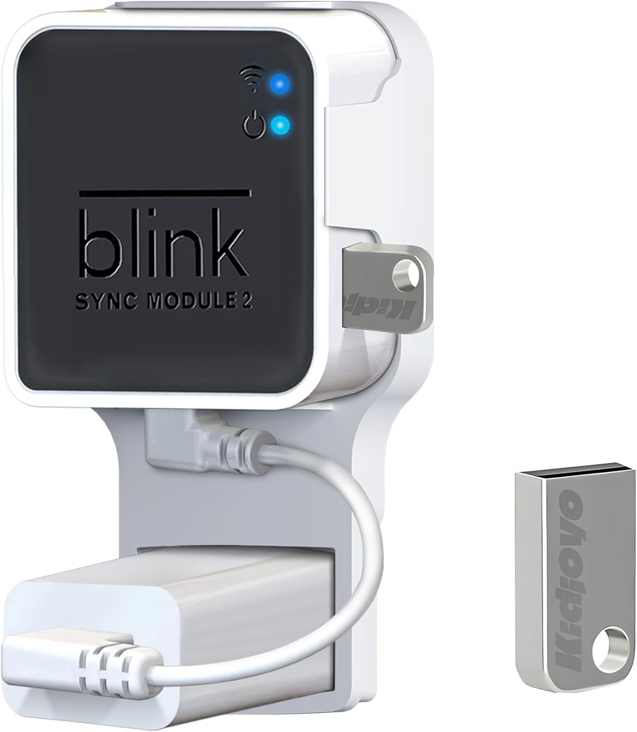 256GB USB Flash Drive & Wall Mount for Blink Sync Module 2 with Short Cable – De-image