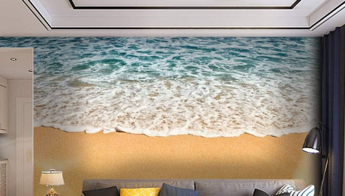 peel and stick wall mural beach Paid $90.00 - Never opened. 77" x 55"