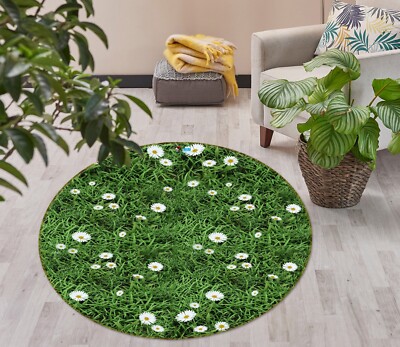 3D Small White Daisies NBC493001 Game Rug Mat Elegant Photo Carpet Mat Romy