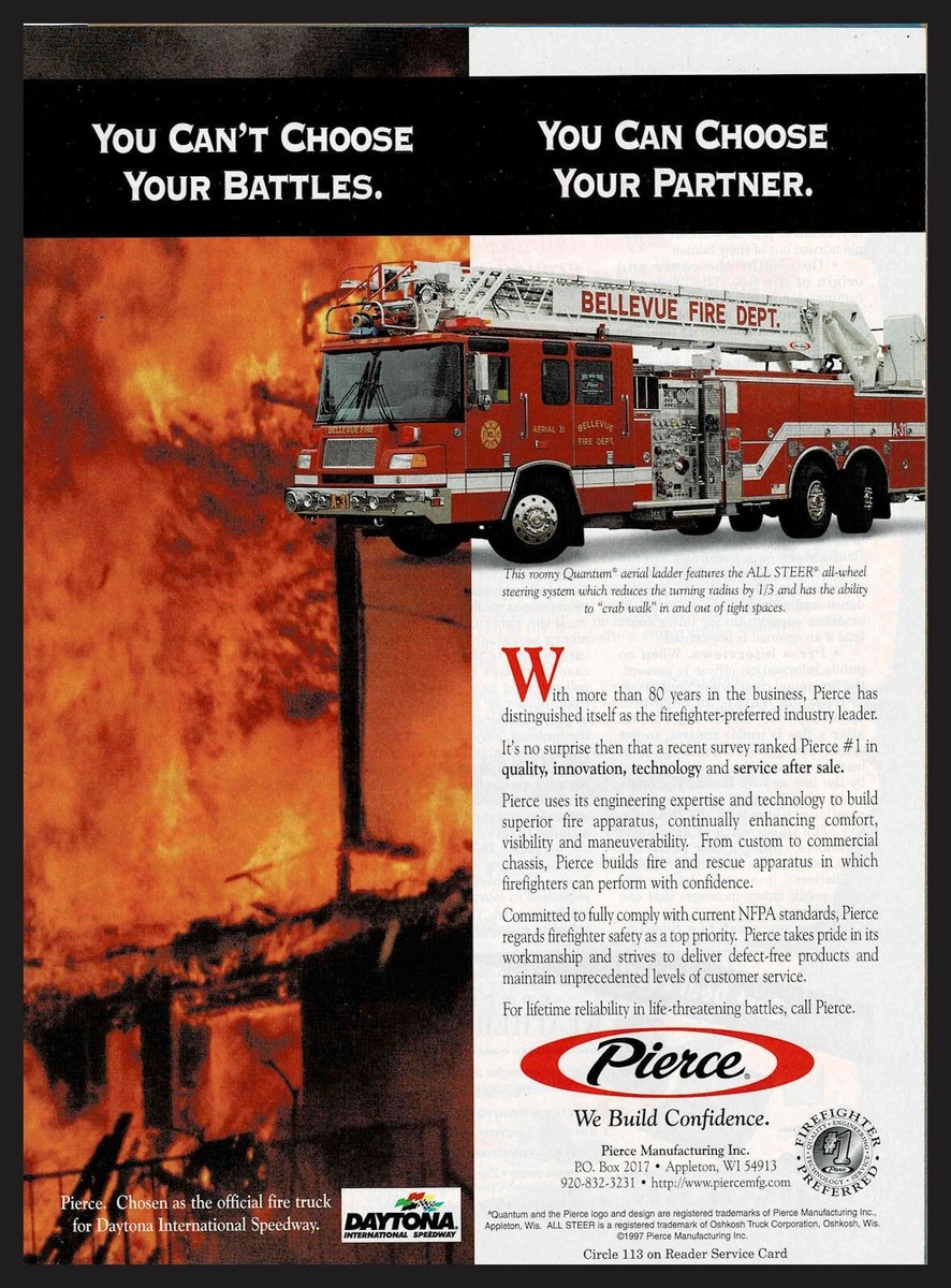 1997 PIERCE Quantum Aerial Ladder Fire Truck Engine Firefighting 