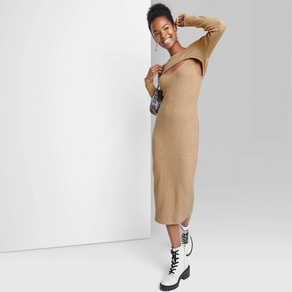 Light brown on sale sweater dress