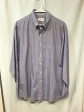 Brooks 346 Blue Striped 16-34/35 Long Sleeve Cotton Button Down Shirt B14