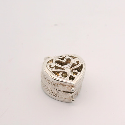 Vintage Sterling Silber Öffnung Ring Box Charm