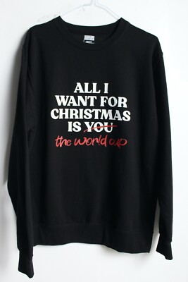 Sports Direct Novelty Christmas Sweater Jumper- Black - Size M Medium (v-x8)