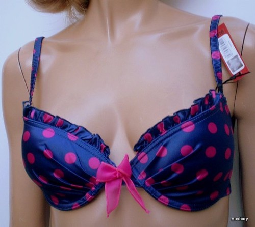 Lovely Dots Satin Style Bust Booster Pushup Underwired Bra/Sets Mix & Match - Picture 12 of 21