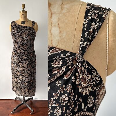 mesh paisley dress Chocolate Paisley Printed Mesh Keyhole Long Sleeve Maxi Dress