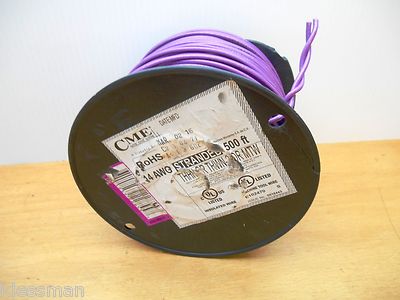 Cme Wire E102470 14 Awg Stranded Thhn or Thwn or Mtw Purple 500  Spool