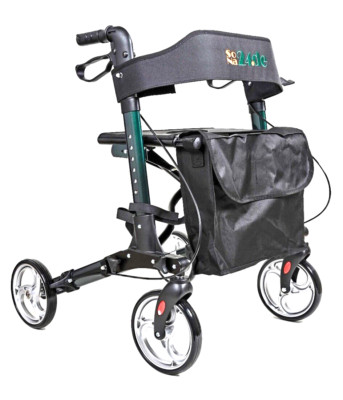 Rollator Leichtgewicht Reise 3x faltbare Gehhilfe SoNa24 Gurt+Stockhalter+Tasche