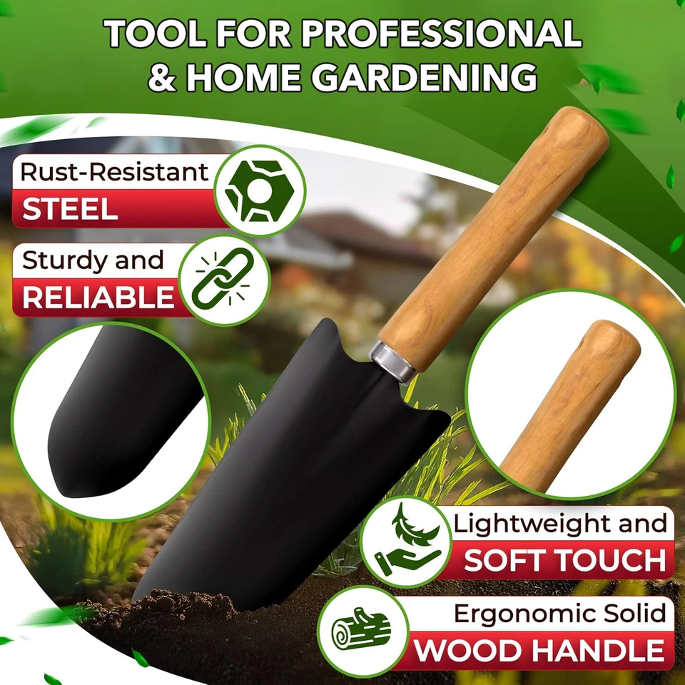 Juego de Herramientas de Jardinería HBN, 9 Piezas Herramientas de Mano de Jardinería de Alta Resistencia Organizador Bolso de Mano Foto 3 de 4