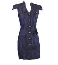 EXPRESS Polished chambray cap sleeve pocket stretch women's shirt Dress Sz 4