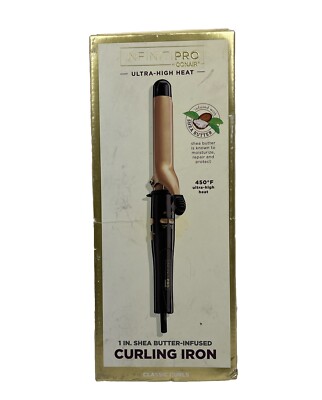 Conair Curling Iron Infiniti Pro 1 Inch Shea Butter Infused Hi Heat Dmg Box
