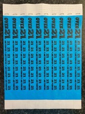 100-500 OVER 21 3/4" TYVEK WRISTBANDS, WRISTBANDS FOR EVENTS, PAPER WRISTBANDS