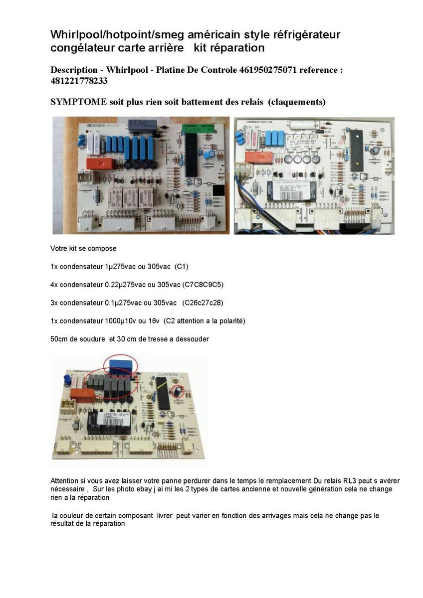 Whirlpool - module - carte de commande - clavier - c00958075