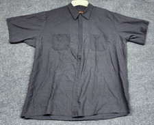 Red Kap Automotive Mechanic Technician Work Shirts 2XL Grey Pockets Button Up