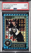 2014 O-PEE-CHEE PLATINUM BLUE CUBES #102 EVGENI MALKIN 5/65 PSA 9