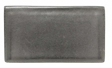 HERMES Leather Wallet Citizen Twill Bifold Long Dark Gray Used
