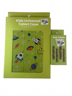 Kids Universal Tablet Case Stylus Bundle Tablet Case Rocket Space Fits 7-11 in.