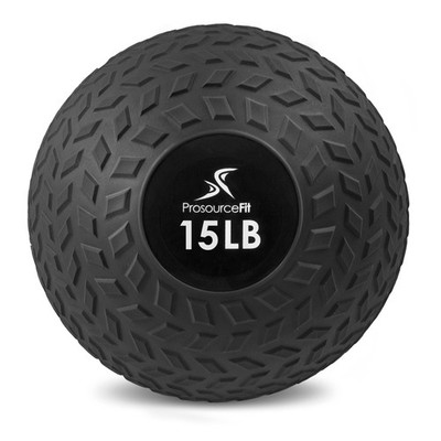 ProsourceFit Slam Medicine Ball, Tread Textured Grip 15 lb, - Black