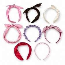 Lot of 8 Women s Floral Solid Multicolor Headbands Boho Stretch Hair Accessory