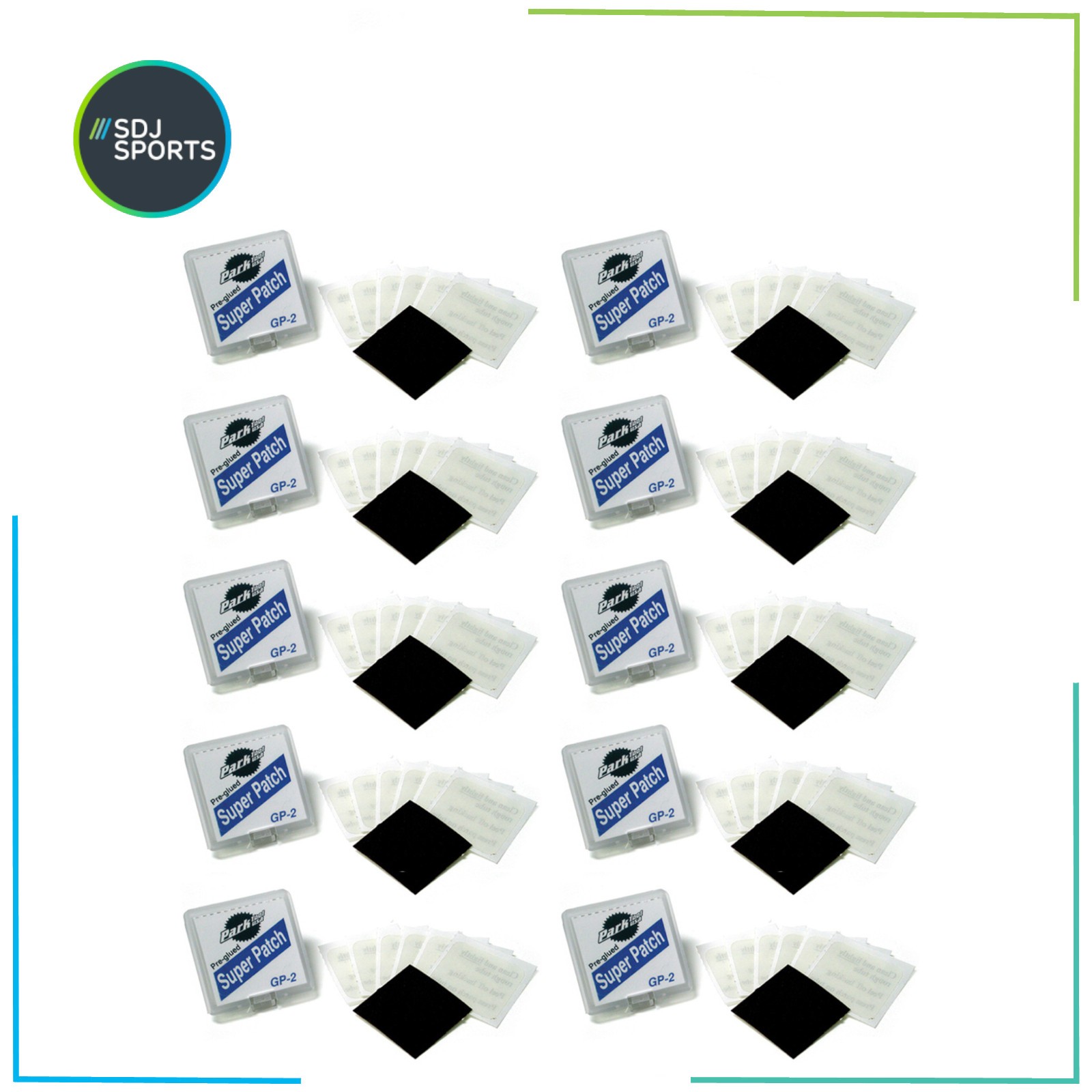 Park Tool GP-2 Pre-Glued Super Patch Puncture Repair Kits Pack of 10