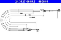 Ate Seilzug, Feststellbremse 24.3727-0845.2 FüR Peugeot
