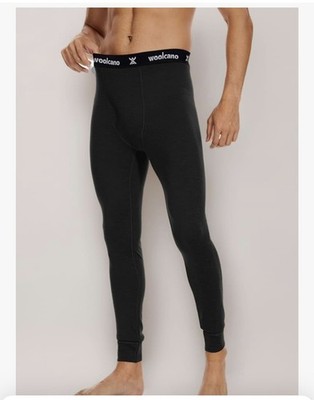 WOOLCANO 100% Merinowolle Thermo Unterwäsche Herren Long Johns Base Layer Hose XL