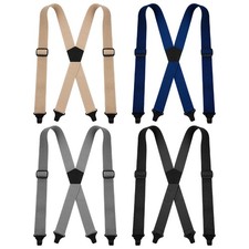 4 Pcs X Back Suspenders for Men, Heavy Duty Under Clothing Suspenders with Cl...