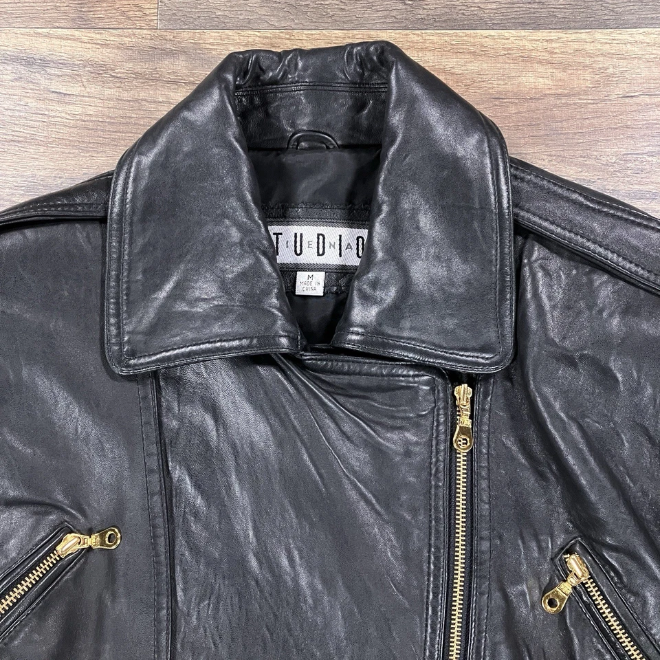 Siena Studio Leather Jacket Womens Medium Black Biker Moto Lined Vintage - Image 3 of 4