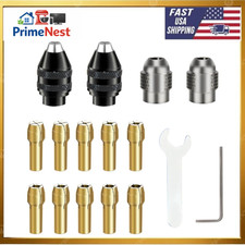 Drill Chuck Collet Set for Dremel, 16PCS 0.8-3.2mm Replacement 4486 Drill Keyles