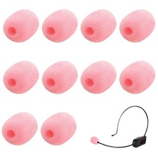 SUMAJU 10 Pack Lapel Headset Microphone Windscreen,Christmas 30 x 22 mm, pink