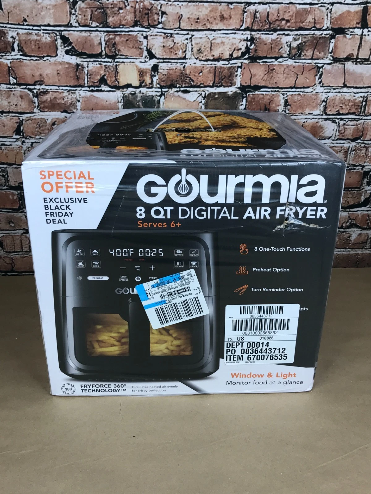 Gourmia 8 Quart Digital Air Fryer 8-in-1 Brand New
Opens in a new window or tab