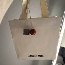 Jacquemus Beige Top Handle Bag Charm Strap Accent Matte Finish