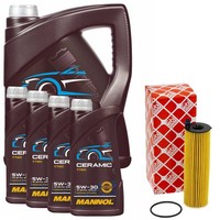 MotoröL Set Mannol 5W-30 Ceramic API SN Plus 9 Liter + ÖLfilter FüR Mercedes