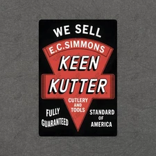 Vintage Keen Kutter Metal Sign E.C. Simmons Cutlery Tools Advertising #110157