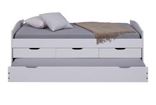 Weißes Bett Mit Schubladen einer zweiten Liegefläche zum ausziehen +Lattenrost